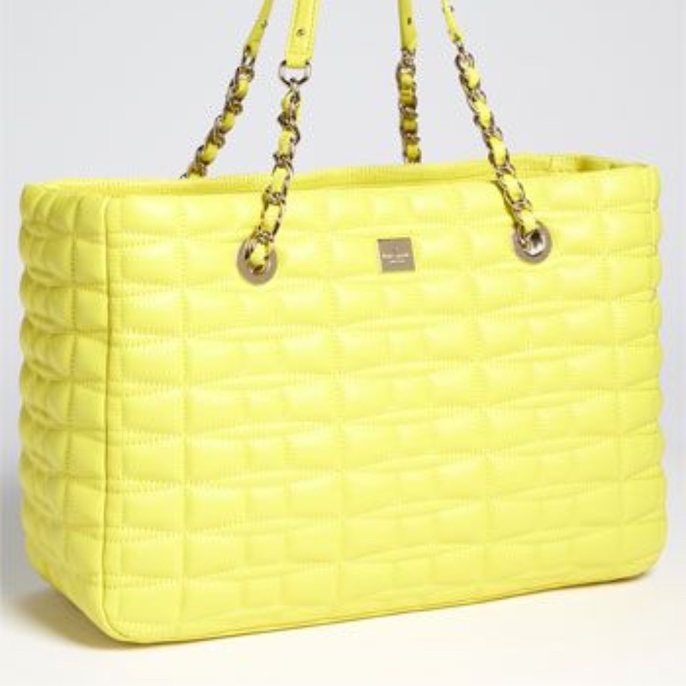 Kate Spade New York "Jane" Signature Spade Yellow Leather Handbag~Fabulous~Rare~